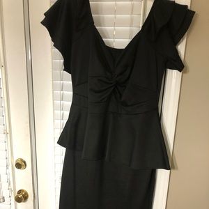 Black peplum dress
